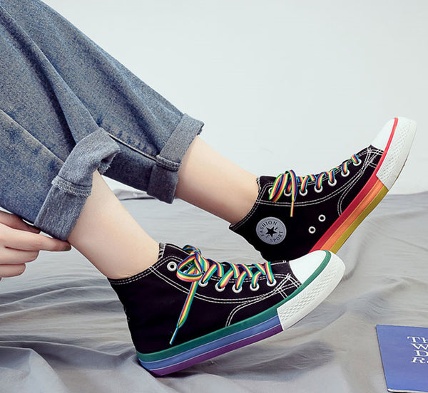 Fashion Rainbow Canvas Shoes JK2228