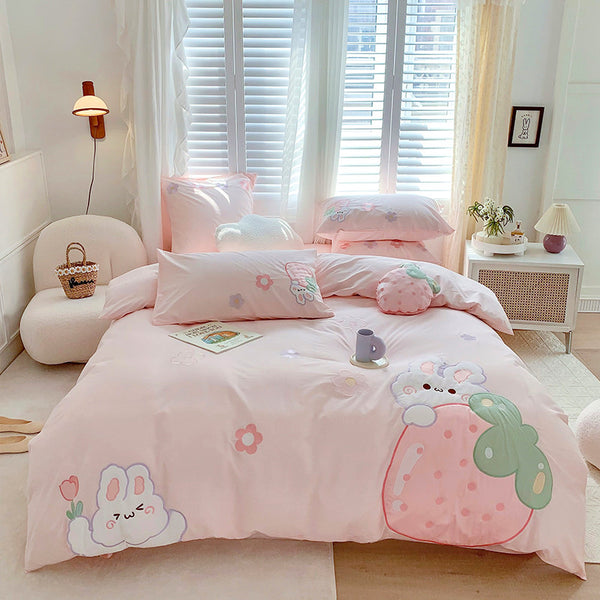 Fashion Strawberry Rabbit Bedding Set JK3303