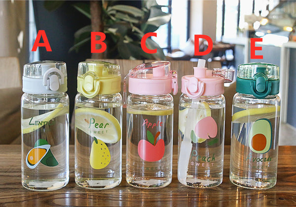 Sweet Fruits Glass Water Bottle JK2308