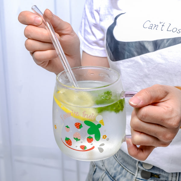 Cute Strawberry Glass Cup JK2837