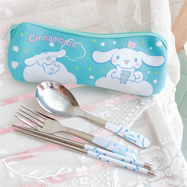 Cute Anime Spoon Fork and Chopsticks Set JK2856