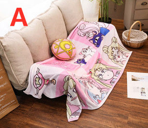 Cartoon Sailormoon Pillow And  Blanket JK2360