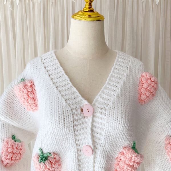 Fashion Strawberry Sweater Coat JK3135