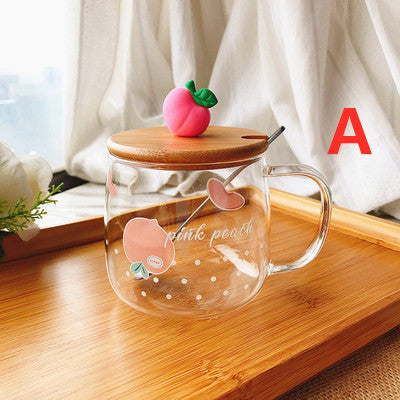 Cute Peach Glass Cup JK2366