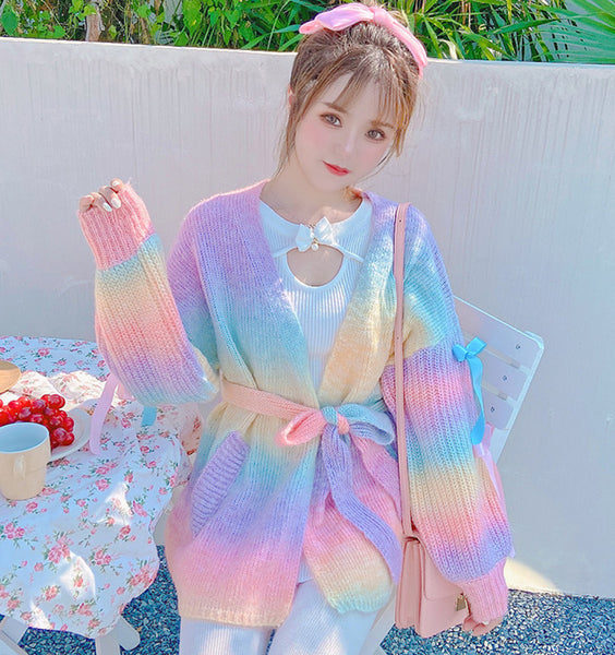 Fashion Rainbow Sweater Coat JK2605