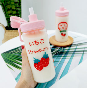 Strawberry Glass Water Carafe with Glass Tumbler