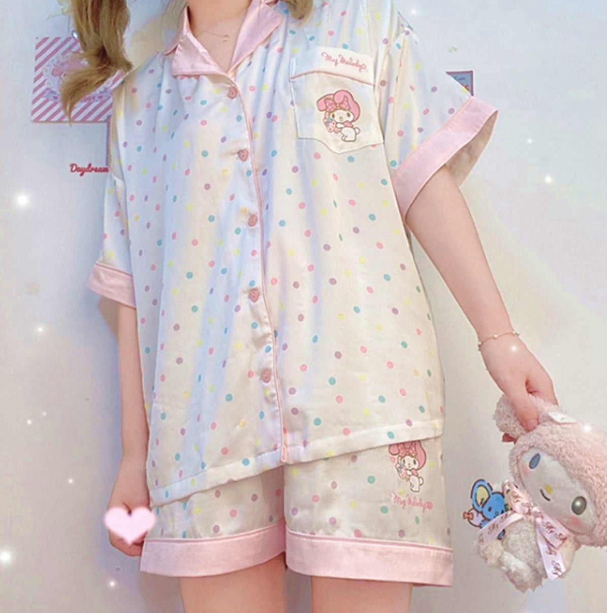 Buy Women Kawaii Anime Cute Pajamas Set Sweet Velvet Camisole Top  Shorts  Sleepwear 2 Piece Suits Melody Kuromi Velvet Set Z4 Medium at Amazonin