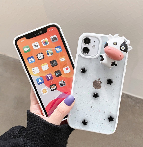 Lovely Cow Phone Case for iphone 7/7plus/8/8P/X/XS/XR/XS Max/11/11pro/11pro max/12/12pro/12pro max/12mini/13/13pro/13pro max/14/14pro/14pro max JK3508