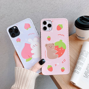 Lovely Bear and Rabbit Phone Case for iphone7/7plus/8/8P/X/XS/XR/XS Max/11/11 pro/11 pro max JK2130