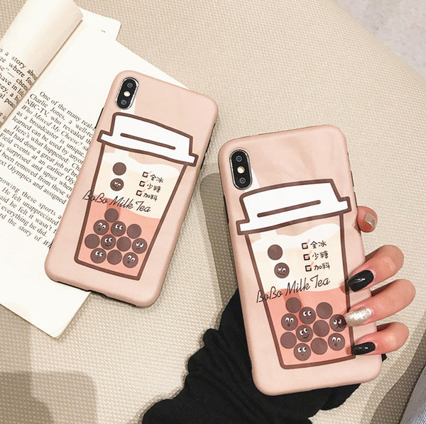 Cute Bubble Tea Phone Case for iphone 6/6s/6plus/7/7plus/8/8P/X/XS/XR/XS Max JK1593