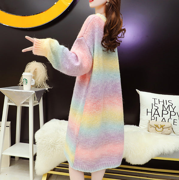 Fashion Rainbow Sweater Dress JK2879