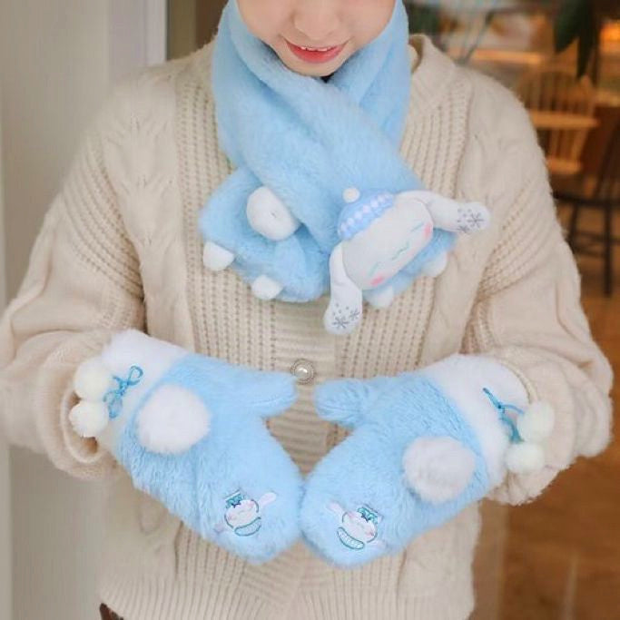 Cute Gilrs Gloves and Scarf JK3457