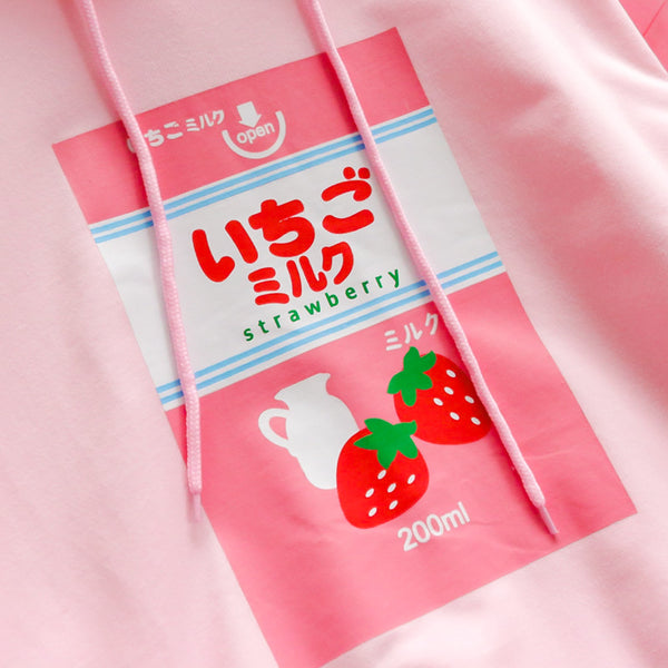 Pink Strawberry Milk Hoodie JK1274