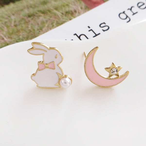 Rabbit and Moon Earrings JK1964