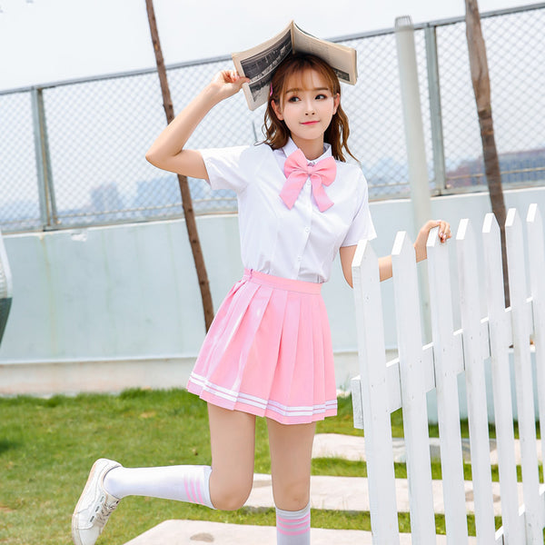 Fashion Pink Sweet T-shirt and Skirt JK1585
