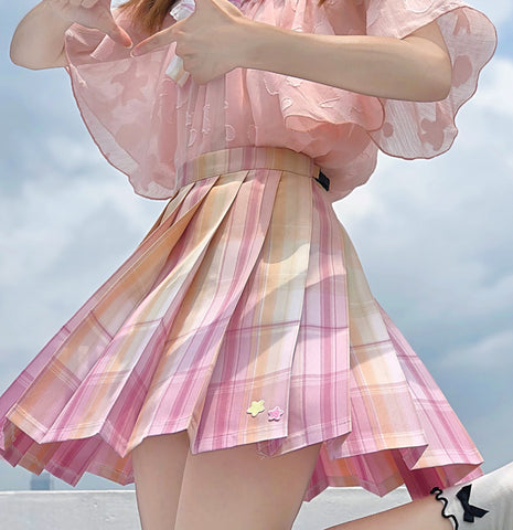 Fashion Girls Plaid Skirt JK3092