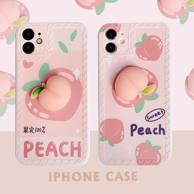 Kawaii Peach Phone Case for iphone7/7plus/8/8P/X/XS/XR/XS Max/11