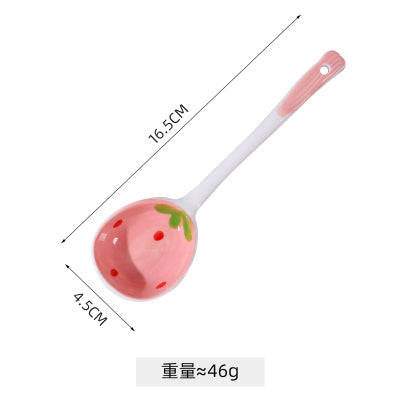 Cute Strawberry Ceramic Spoon JK3413