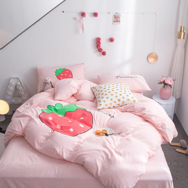 Pink Strawberry Bedding Set JK1572
