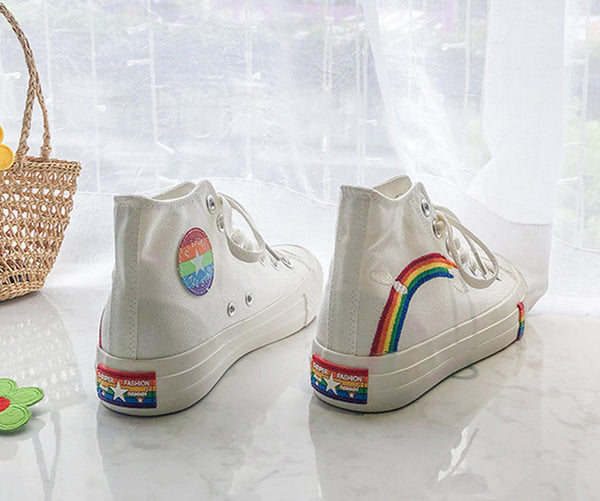 Fashion Rainbow Canvas Shoes JK2500