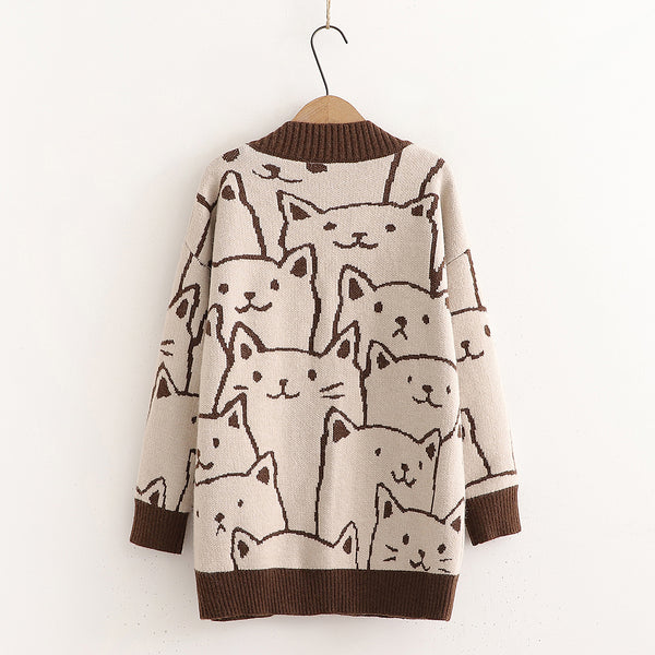 Cute Cats Sweater Coat JK2936