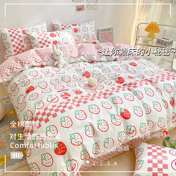 Kawaii Strawberry Bedding Set JK3034