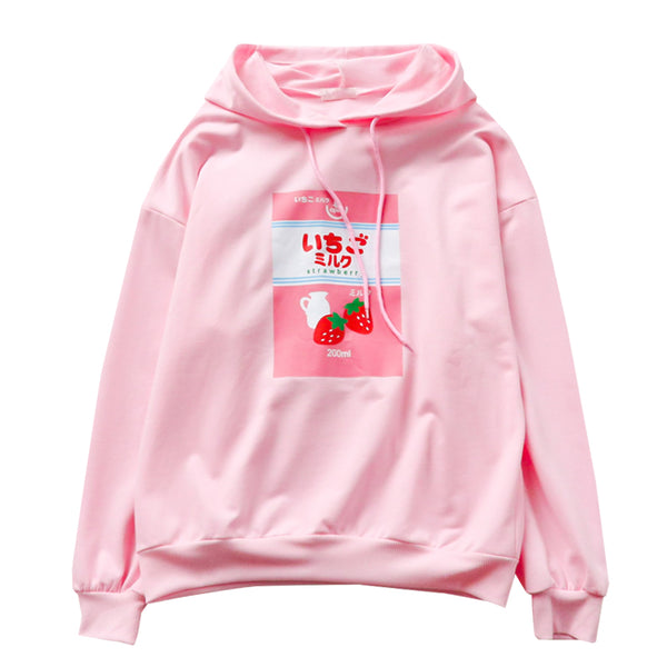 Pink Strawberry Milk Hoodie JK1274