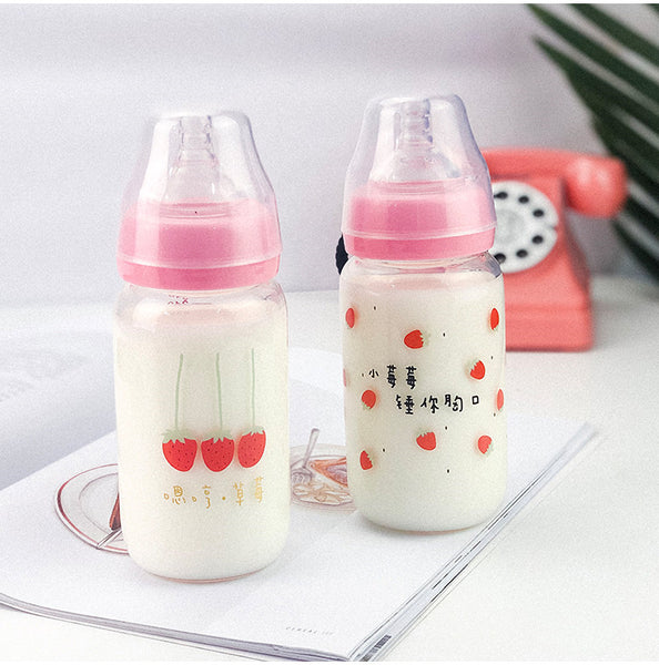 Cute Strawberry Nipple Water Bottle  JK2259