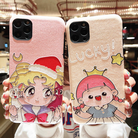 Lucky Girl and Usagi Phone Case for iphone 6/6s/6plus/7/7plus/8/8P/X/XS/XR/XS Max/11/11 pro/11 pro max JK2000