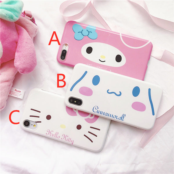 Cinnamoroll and Hello kitty Phone Case for iphone 6/6s/6plus/7/7plus/8/8P/X/XS/XR/XS Max JK1496