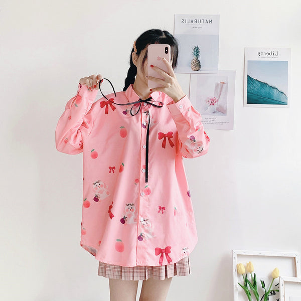 Fashion Pink Rabbit Long Sleeve T-shirt JK1756