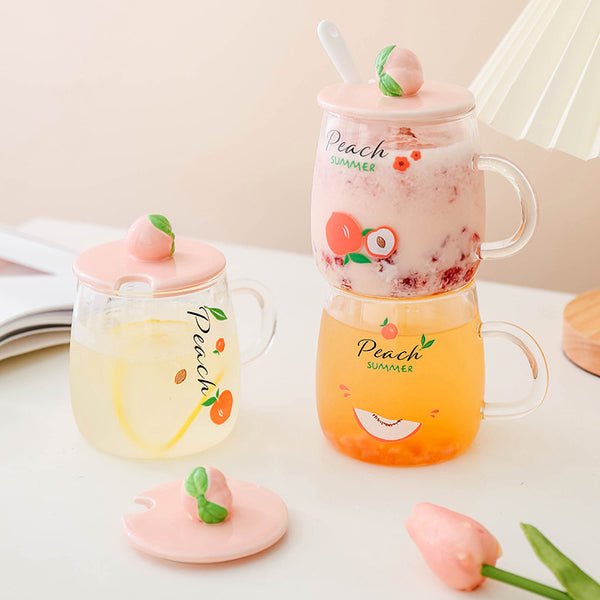 Sweet Peach Glass Cup JK2703