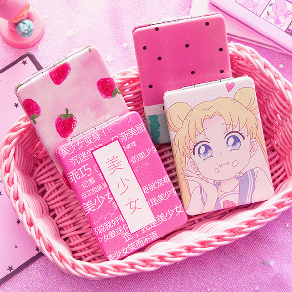Sailormoon and Strawberry Folding Mirror JK1267