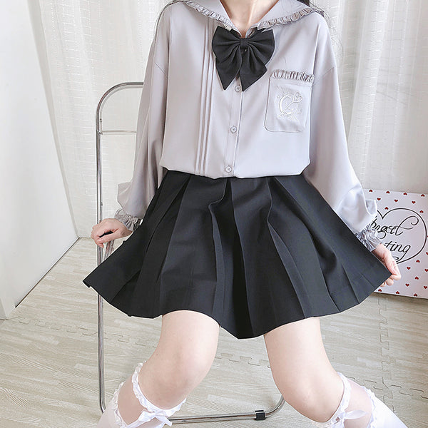 Fashion Black Plaid Skirt JK2870