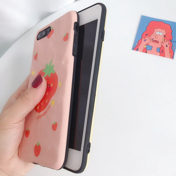 Strawberry and Pineapple Phone Case for iphone 6/6s/6plus/7/7plus/8/8P/X/XS/XR/XS Max JK1551