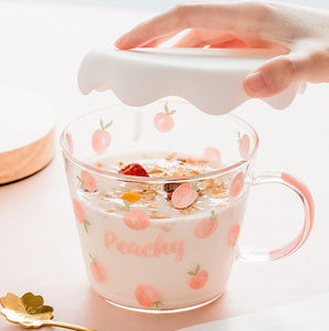 Sweet Peach Glass Water Cup JK2833