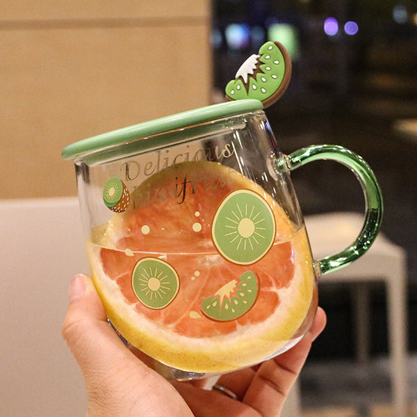 Cute Avocado Glass Cup JK2187