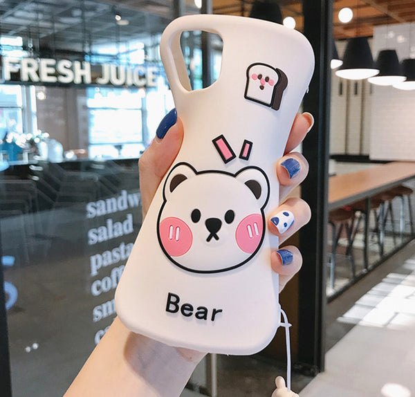 Cute Bear and Rabbit Phone Case for iphone7/7plus/8/8P/X/XS/XR/XS Max/11/11 pro/11 pro max JK2062