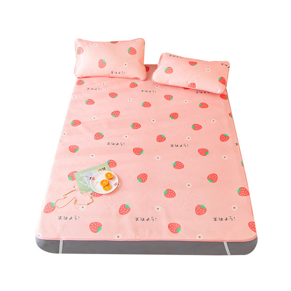 Kawaii Strawberry Ice Silk Bed Mat JK1209