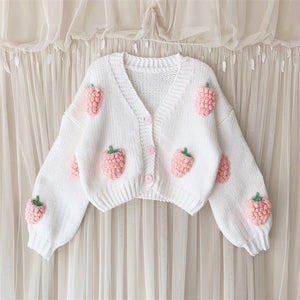 Fashion Strawberry Sweater Coat JK3135