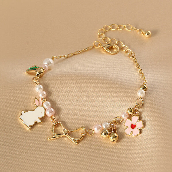 Cute Rabbit Flower Bracelet JK3190
