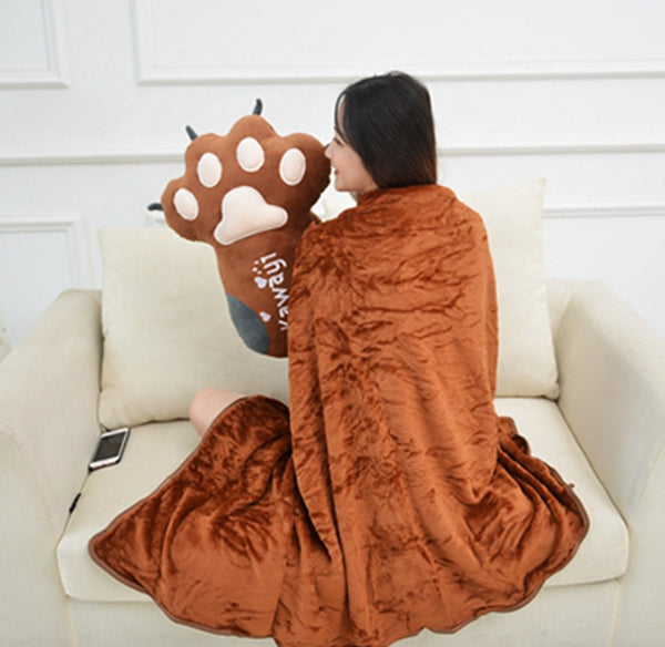 Kawaii Paw Pillow And  Blanket JK2740
