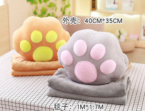 Lovely Cats Paw Pillow And Blanket JK2483