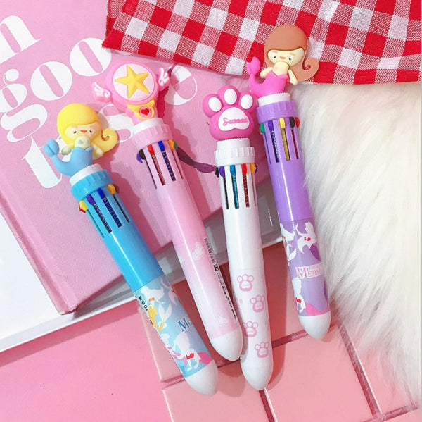 Cute Cartoon Ten Colors Ballpoint Pen JK1032