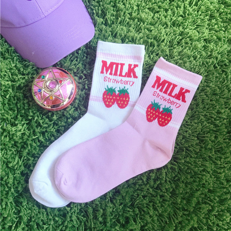 Kawaii Strawberry Milk Socks JK1059
