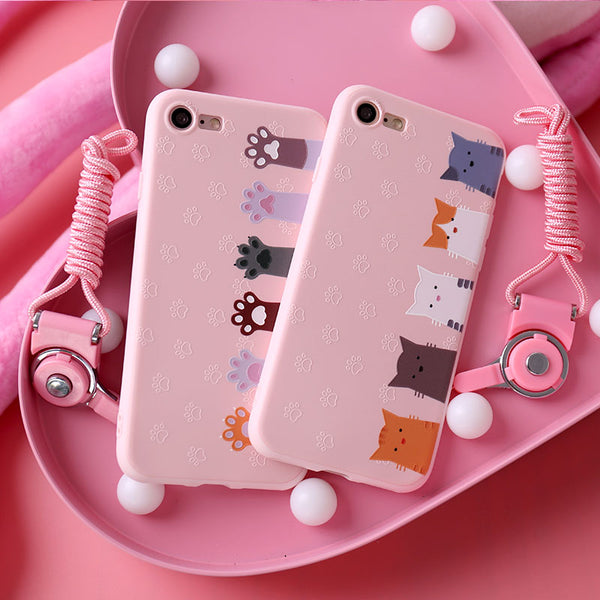Many Cats and Paws Phone Case for iphone 6/6s/6plus/7/7plus/8/8P/X/XS/XR/XS Max JK1314