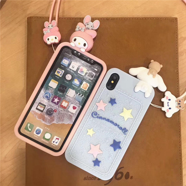 Cinnamoroll and My melody Phone Case for iphone 6/6s/6plus/7/7plus/8/8P/X/XS/XR/XS Max/11/11 pro/11 pro max/12/12pro/12mini/12pro max JK1853