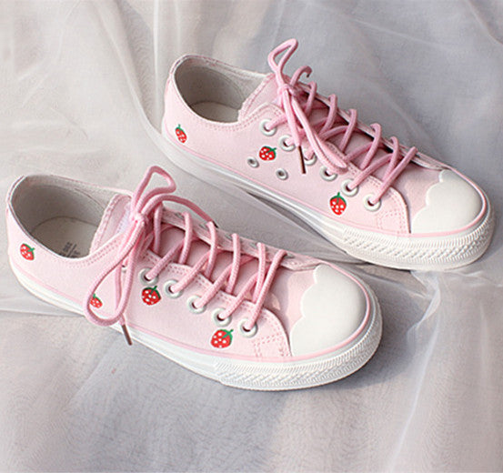 Kawaii Strawberry Canvas Shoes  JK1456