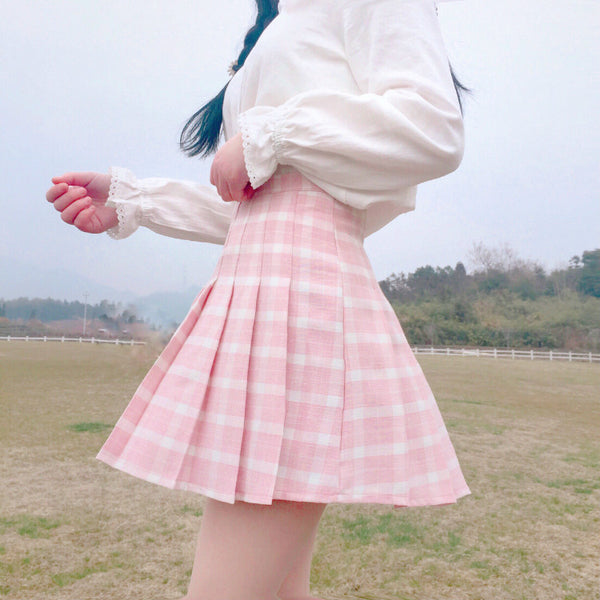 Fashion High Waist Plaid Skirt JK1882