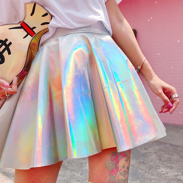 Fashion High Waist Laser Skirt JK1816